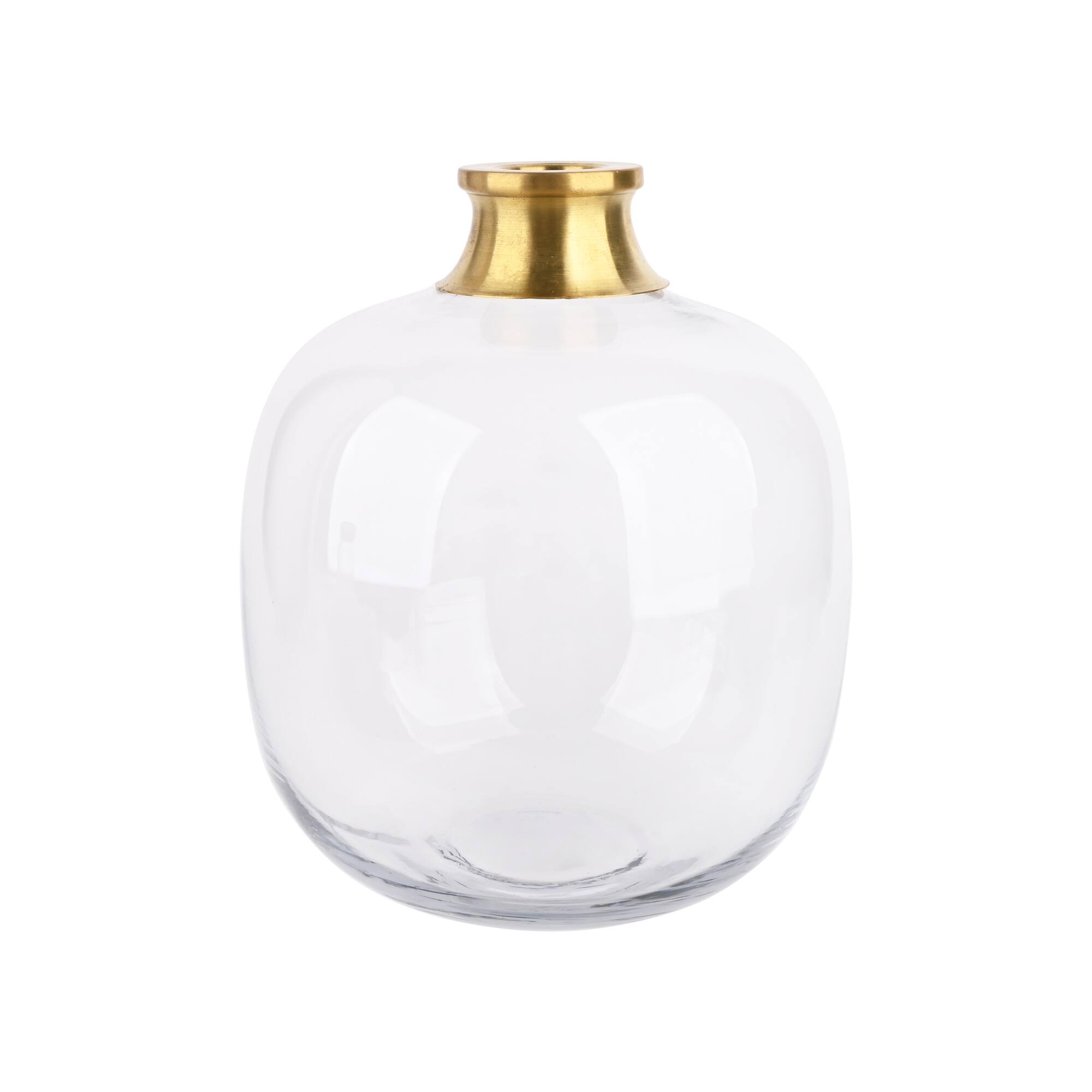 Glass Vase with Copper Trim by Ashland